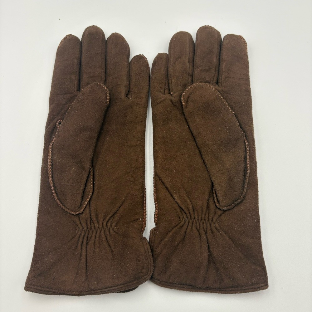 Bill Blass Grandoe Wool‎ Mink Brown Gloves Size Womens Large Warm Winter Fingers